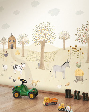 Murales THE FARM ADVENTURES WITH DONKEY de Casadeco estilo Infantil