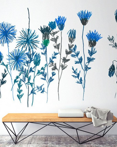 Murales Bleuets de Les Dominotiers estilo Flores