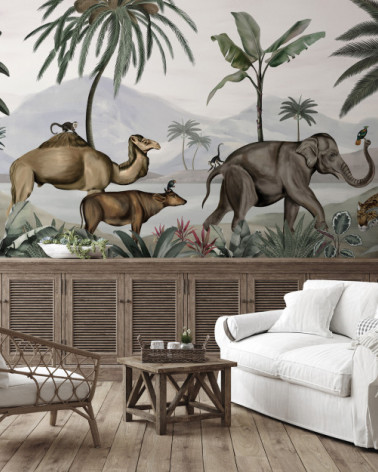 Murales Wild India de Les Dominotiers estilo Animales