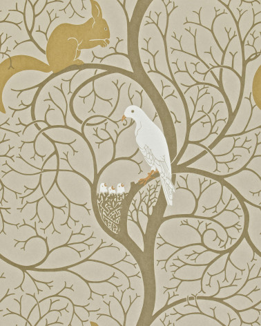 Papel Pintado SQUIRREL & DOVE de Sanderson estilo Pájaros