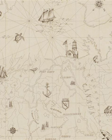 Papel Pintado SHIPPING LANES MAP de Ralph Lauren estilo Juvenil