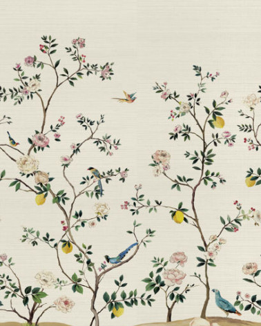 Murales Blossom Grasscloth Mural de Wallquest estilo Arboles