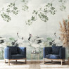 Murales Crane Grasscloth Mural de Wallquest estilo Pájaros