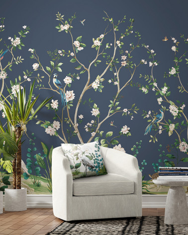 Murales Heron Botanical Mural de Wallquest estilo Flores