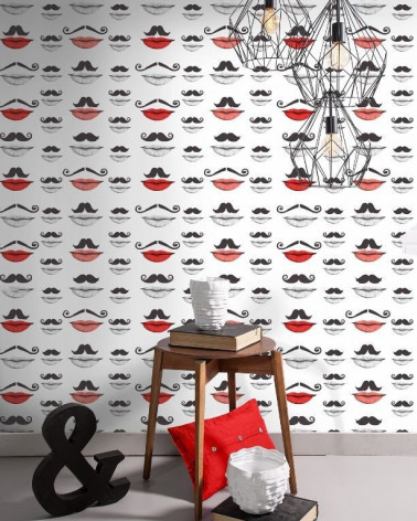 Mural con estilo Juvenil modelo Moustache and lips de la marca Mind the Gap
