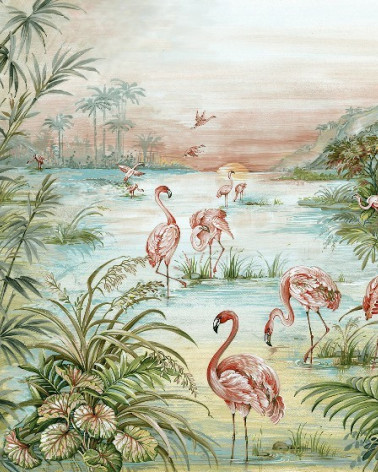 Mural con estilo Tropical modelo ROSEUS de la marca Coordonné