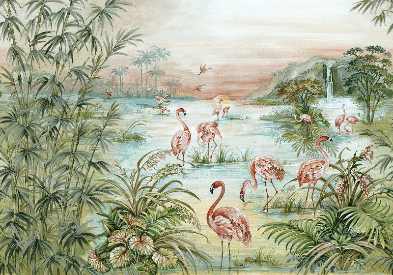 Mural con estilo Tropical modelo ROSEUS de la marca Coordonné