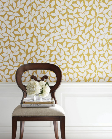 Papel Pintado con estilo Botánico modelo Leaf and Vine Wallpaper de la marca York Wallcoverings