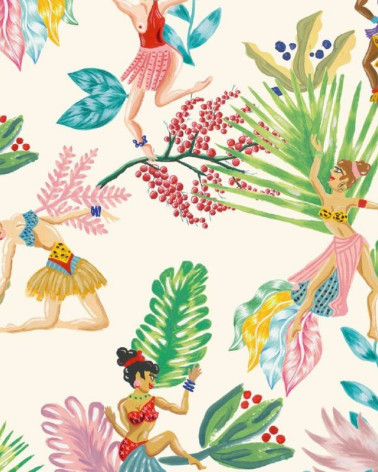 Papel Pintado con estilo Tropical modelo Calypso dancers de la marca Coordonné