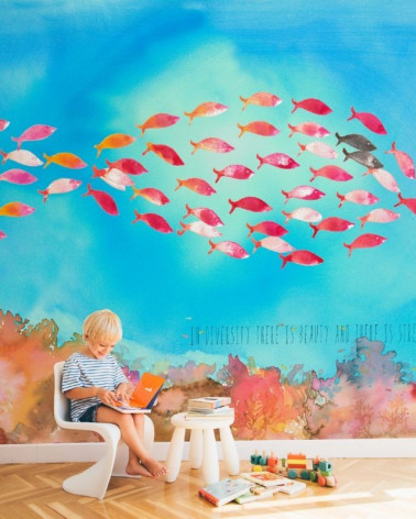Mural con estilo Infantil modelo Fish Shape de la marca Coordonné