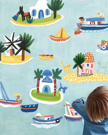 Papel Pintado con estilo Infantil modelo Island Hopping Wall Stickers de la marca Villa Nova