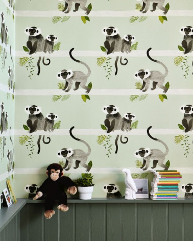 Papel Pintado con estilo Infantil modelo Monkey Bars Wallcovering de la marca Villa Nova