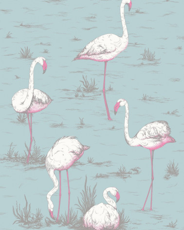 Papel Pintado con estilo Animales modelo Flamingos de la marca Cole & Son
