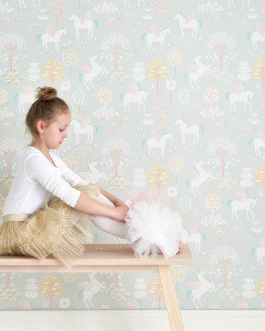 Papel Pintado con estilo Infantil modelo True Unicorns de la marca Majvillan