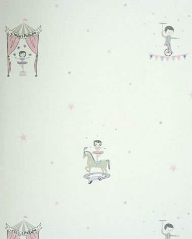 Papel Pintado con estilo Infantil modelo ALICE & PAUL CIRQUE MOTIF PLACE de la marca Casadeco