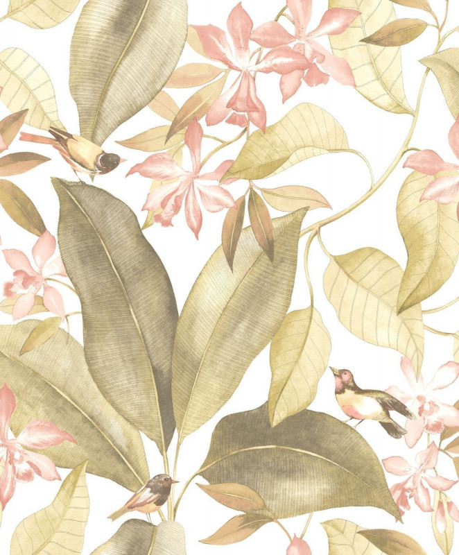 Papel Pintado con estilo Botánico modelo DELICACY BIRDSONG de la marca Casadeco
