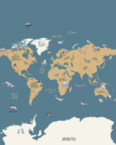 Paneles Our Planet World Map Panoramique de Caselio