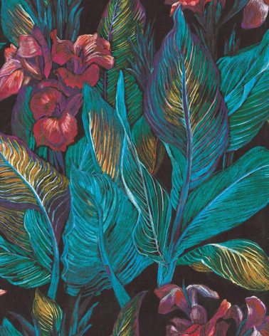 Murales Botanica Panoramique Iris de estilo Vintage de la marca Casadeco