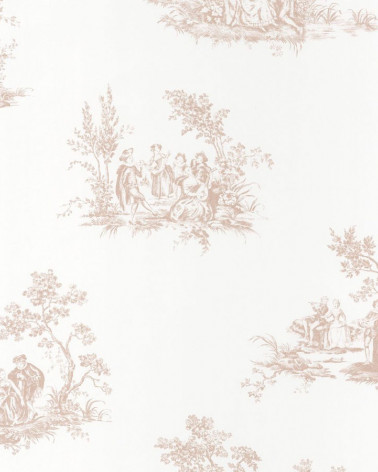 Papel Pintado Fontainebleau Scene Bucolique de estilo Vintage de la marca Casadeco