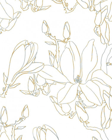 Papel Pintado Idylle Magnolia de estilo Botánico de la marca Casadeco