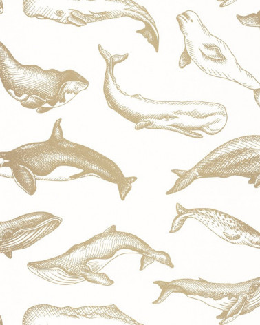 Papel Pintado Whale Done de la marca Caselio de estilo Marinero